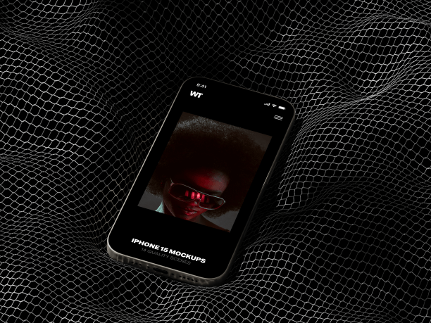 iphone 15 pro on wavy net