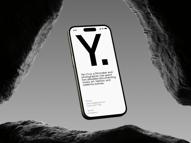 iphone 15 levitating between stones