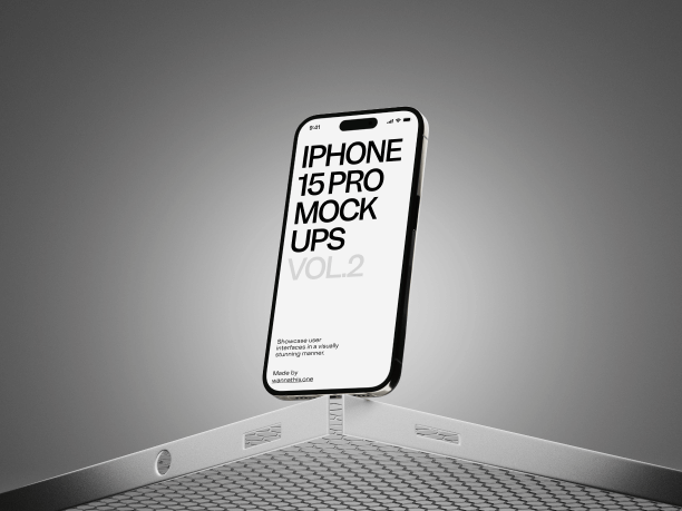 iphone 15 standing on the edge of the table