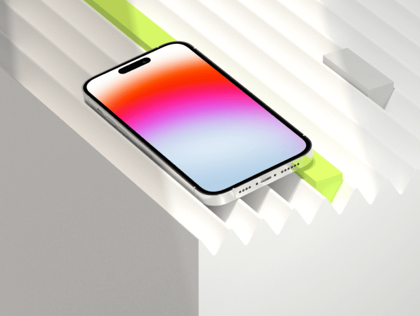 iphone 14 pro mockup on rifle surface