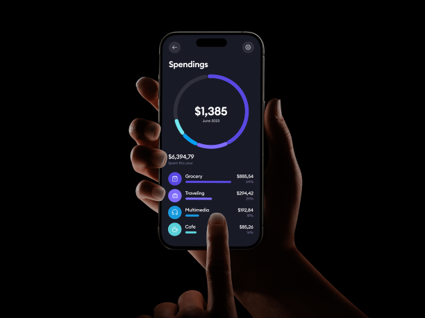 hand holding phone mockup with black backround 6