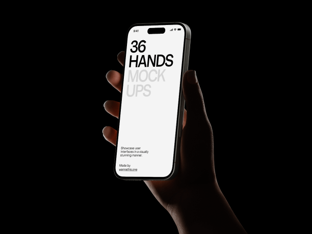hand holding phone mockup with black backround 7