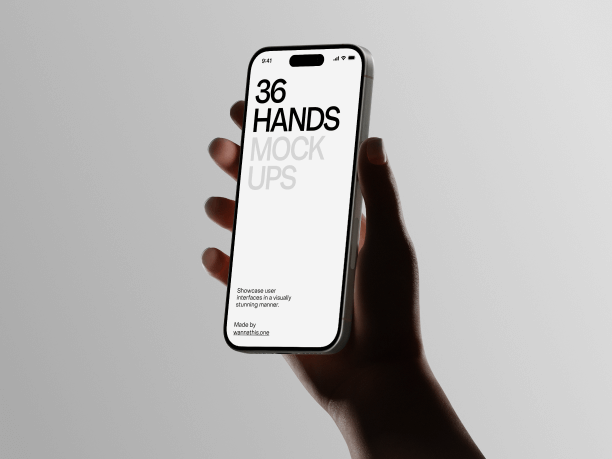 hand holding phone mockup with white backround 7