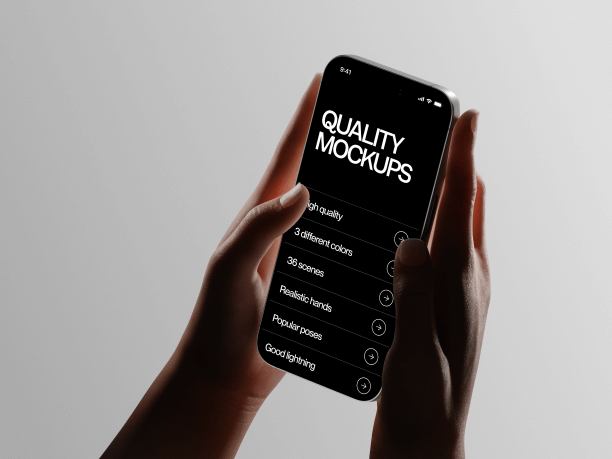 hands holding phone mockup with white backround 8
