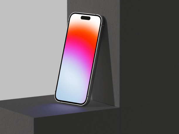 iphone 14 pro mockup on shelf