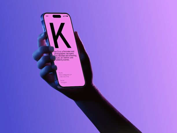 hand holding phone mockup with gradient backround 5