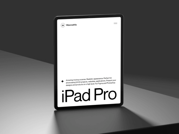 ipad pro mockup on a shelf
