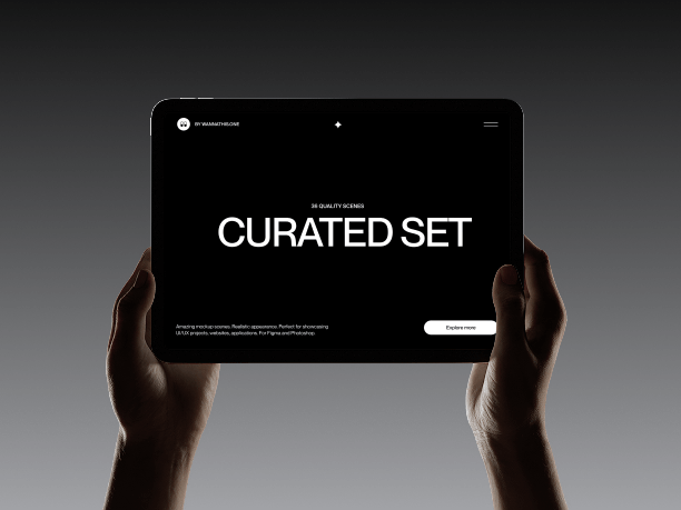 ipad mockup in hands - dark theme