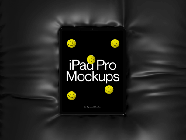 free ipad pro mockup on inflatable surface