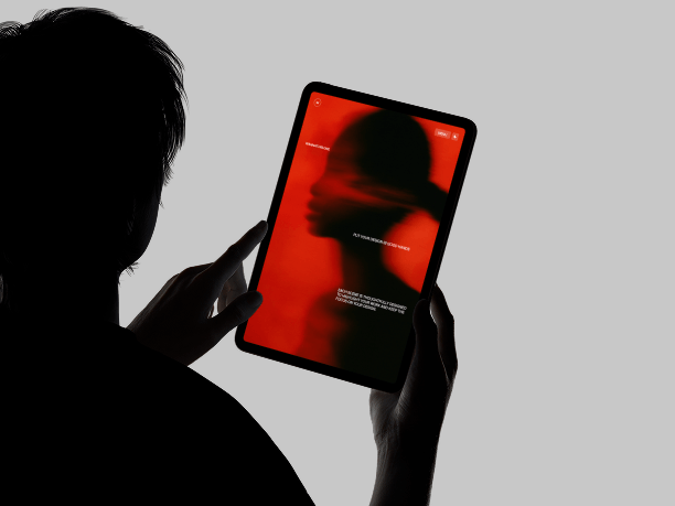 portrait ipad mockup in hands - light theme