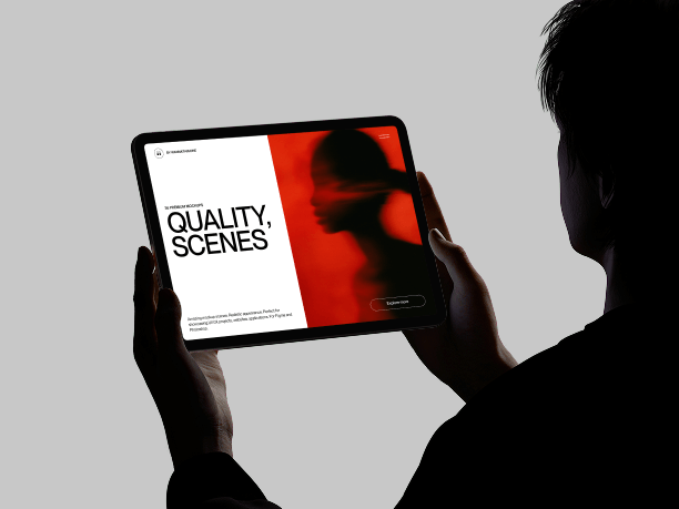 portrait ipad mockup in hands - light theme