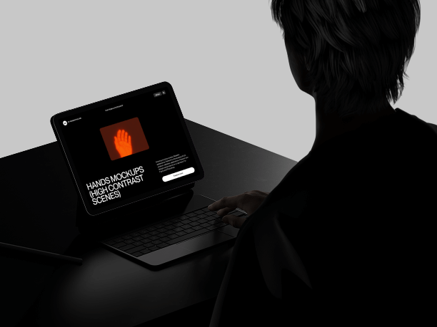 desk ipad mockup with minimal setup - light theme