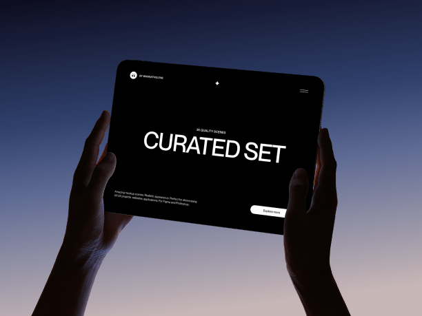 ipad mockup in hands - color theme