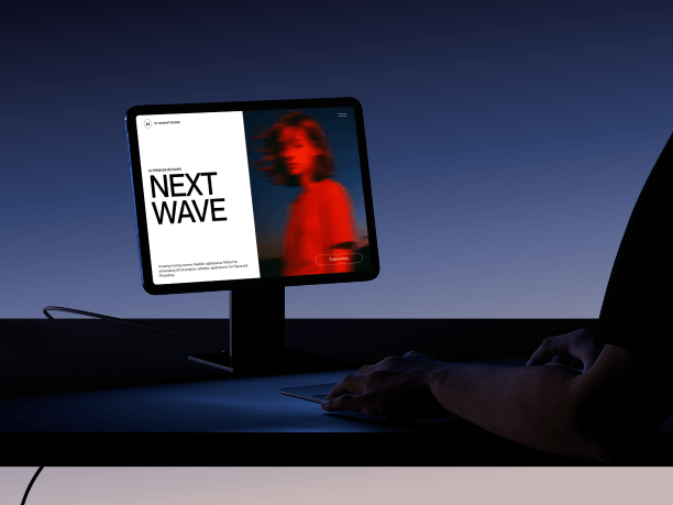 ipad on desk stand mockup - color theme