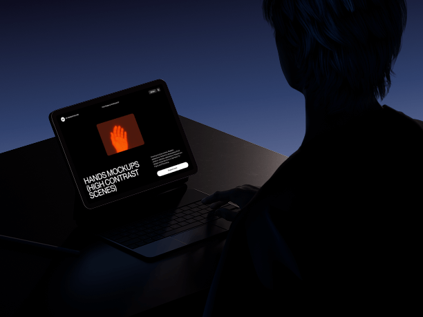 desk ipad mockup with minimal setup - color theme
