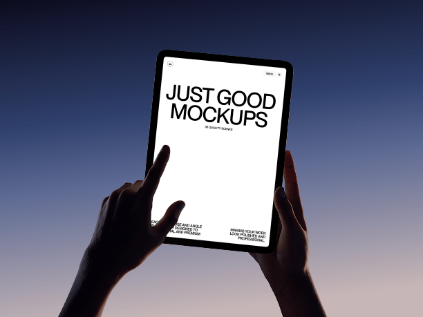 ipad mockup in hands - color theme