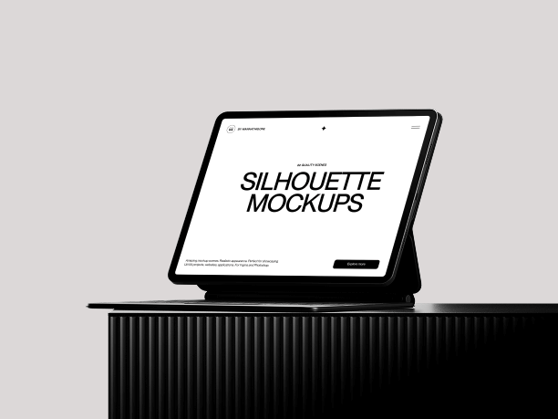 tablet mockup on minimal stand