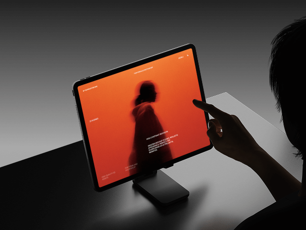 tablet mockup with interactive touch
