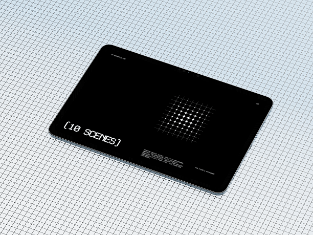 tablet mockup on grid surface